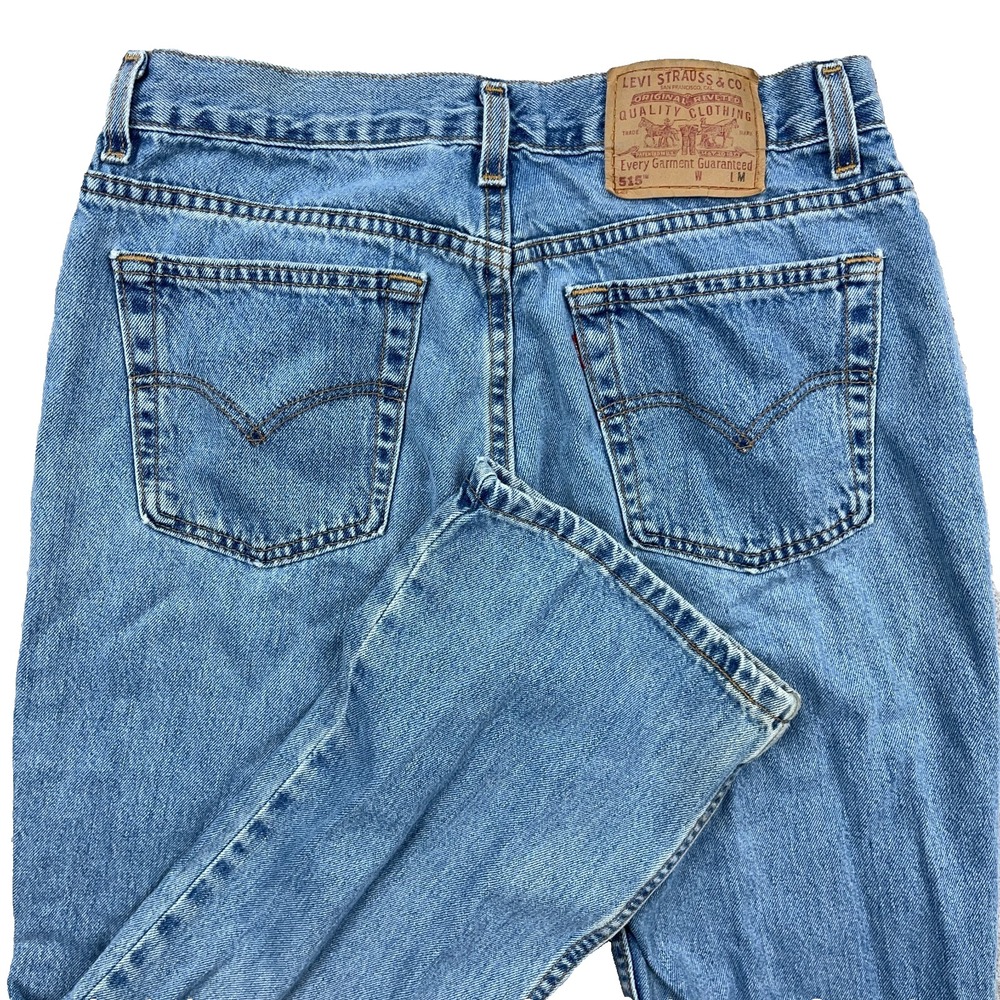 Vintage Levis 515 Jeans Women 12 Boot Cut Low Rise Med Wash Made USA 30x29 Y2K
